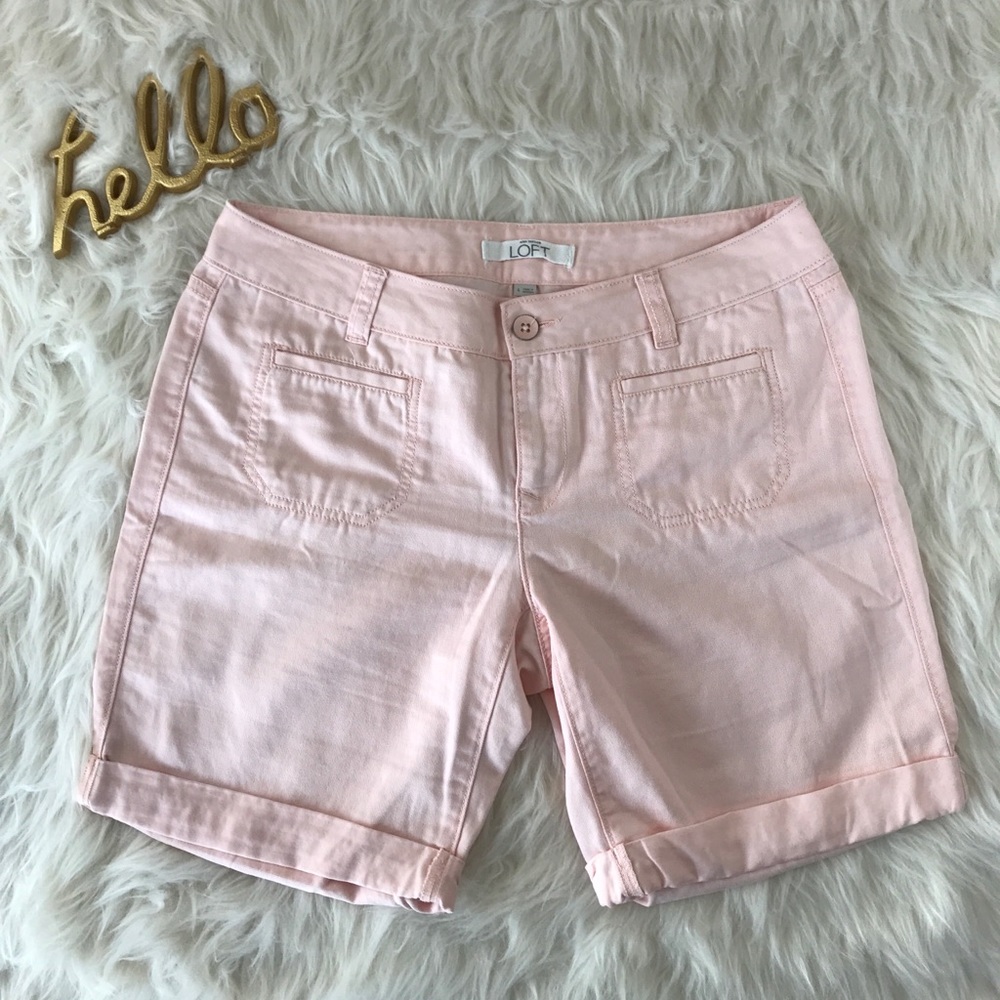 Ann Taylor LOFT Pink Linen Shorts SZ 4